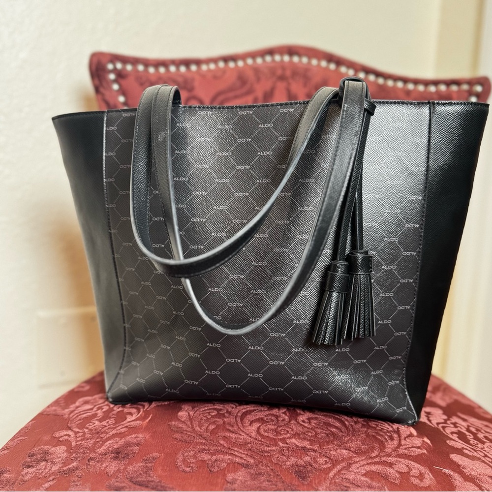 Aldo Elegant Black and Gray Tote